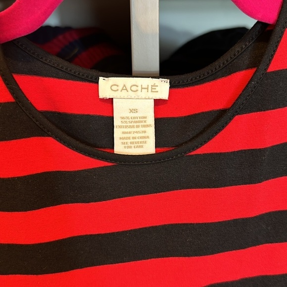 Cache navy and red striped bodycon dress size XS - Picture 2 of 3